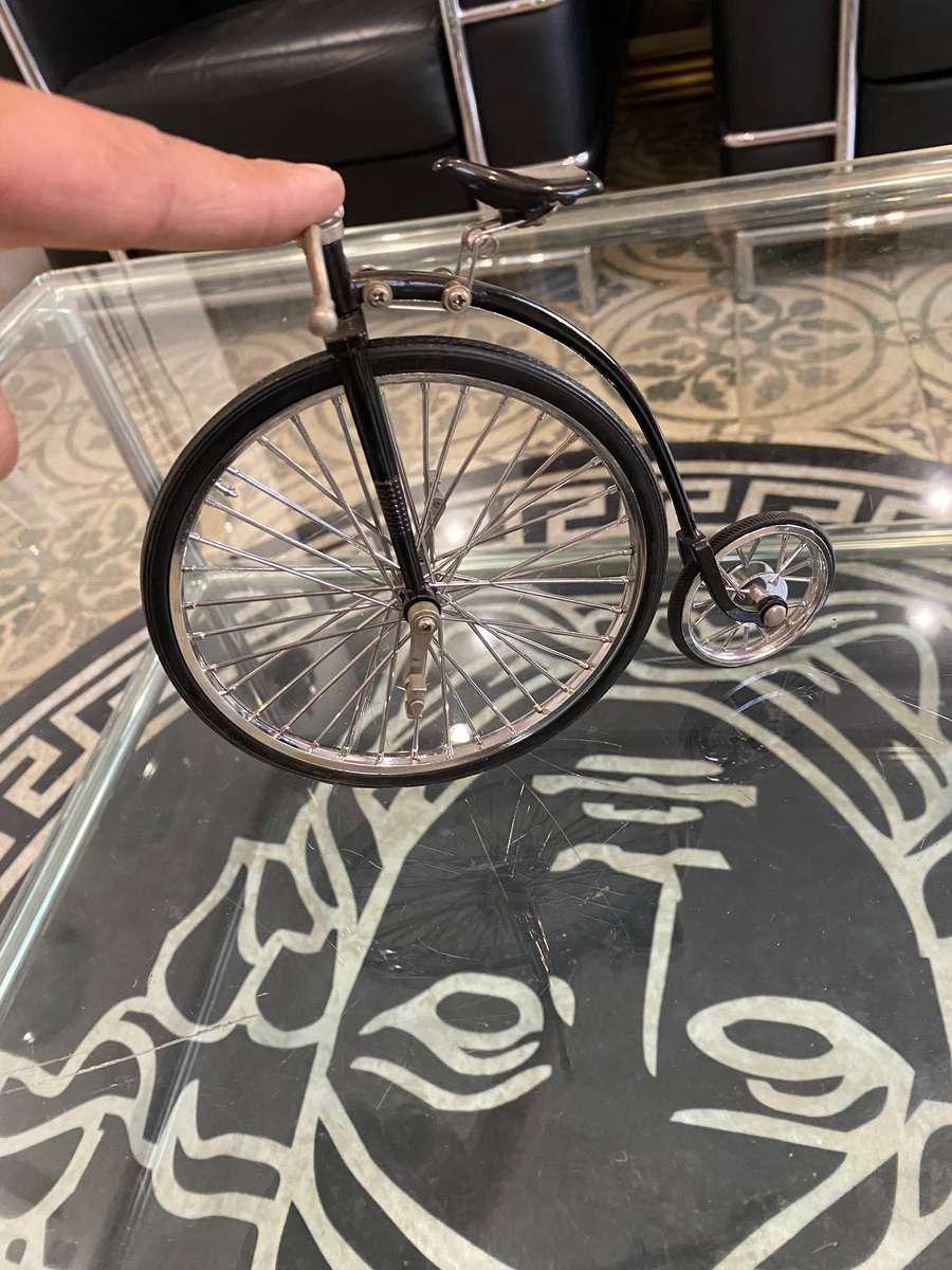 1/10 Simulation High Wheel Bicycle Model Diecast DIY Alloy Bicycle Model