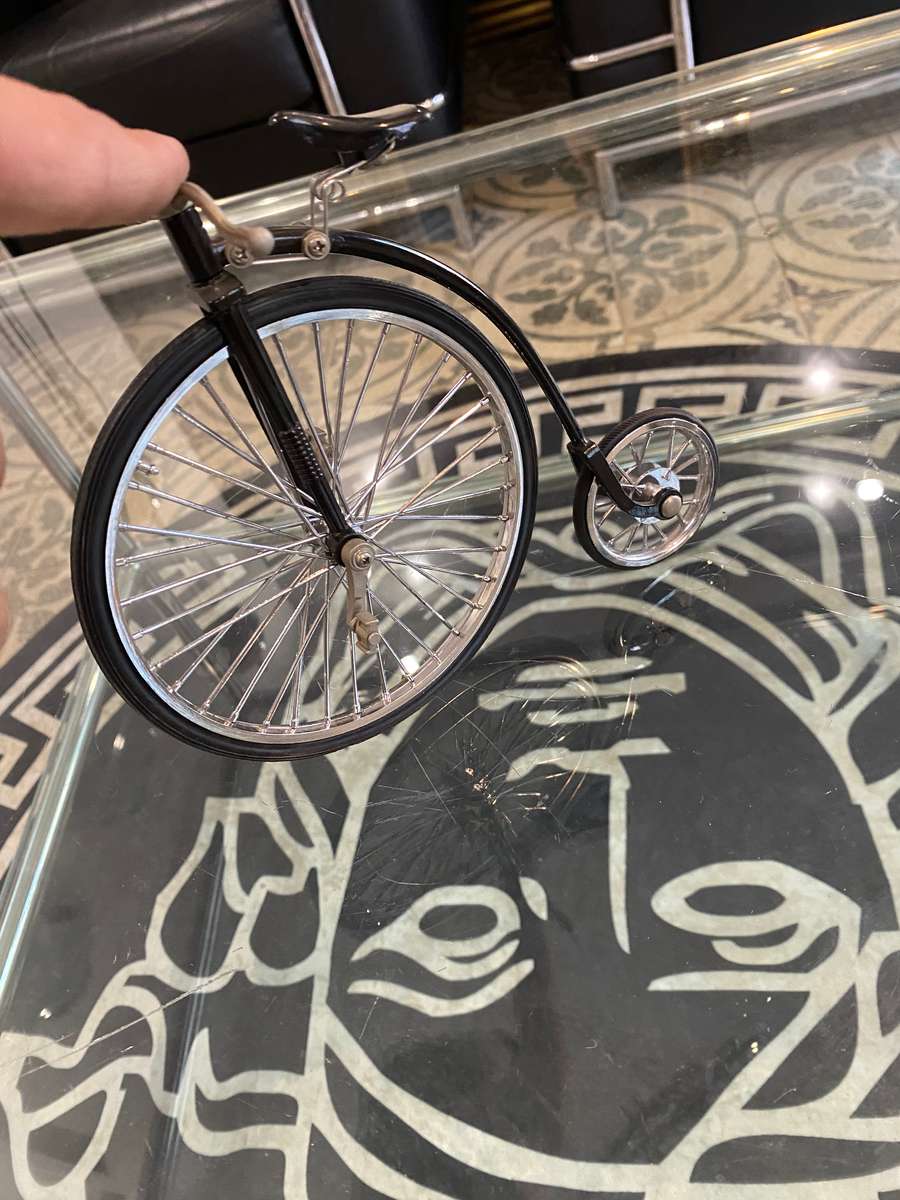 1/10 Simulation High Wheel Bicycle Model Diecast DIY Alloy Bicycle Model