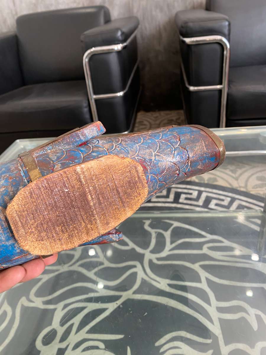 VINTAGE WOODEN ABD BRASS FISH !!!!