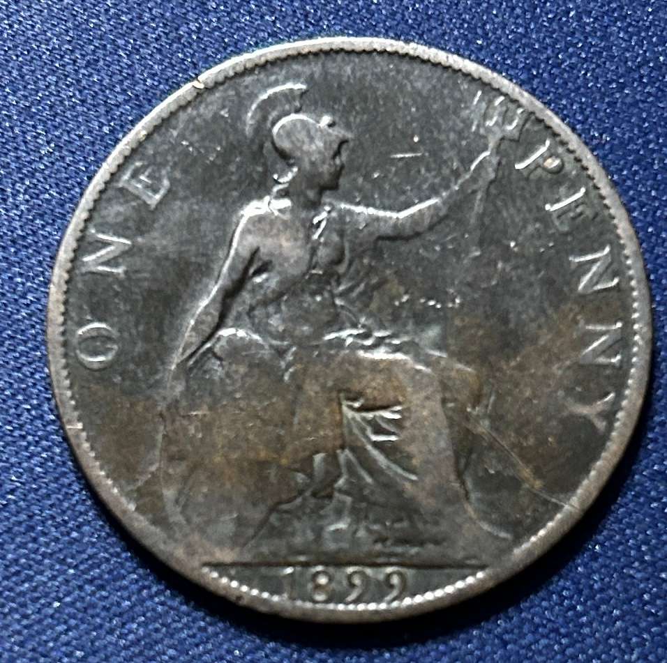 1899 One penny  victoria dei. gra. britt. regina. fid. def. ind. imp