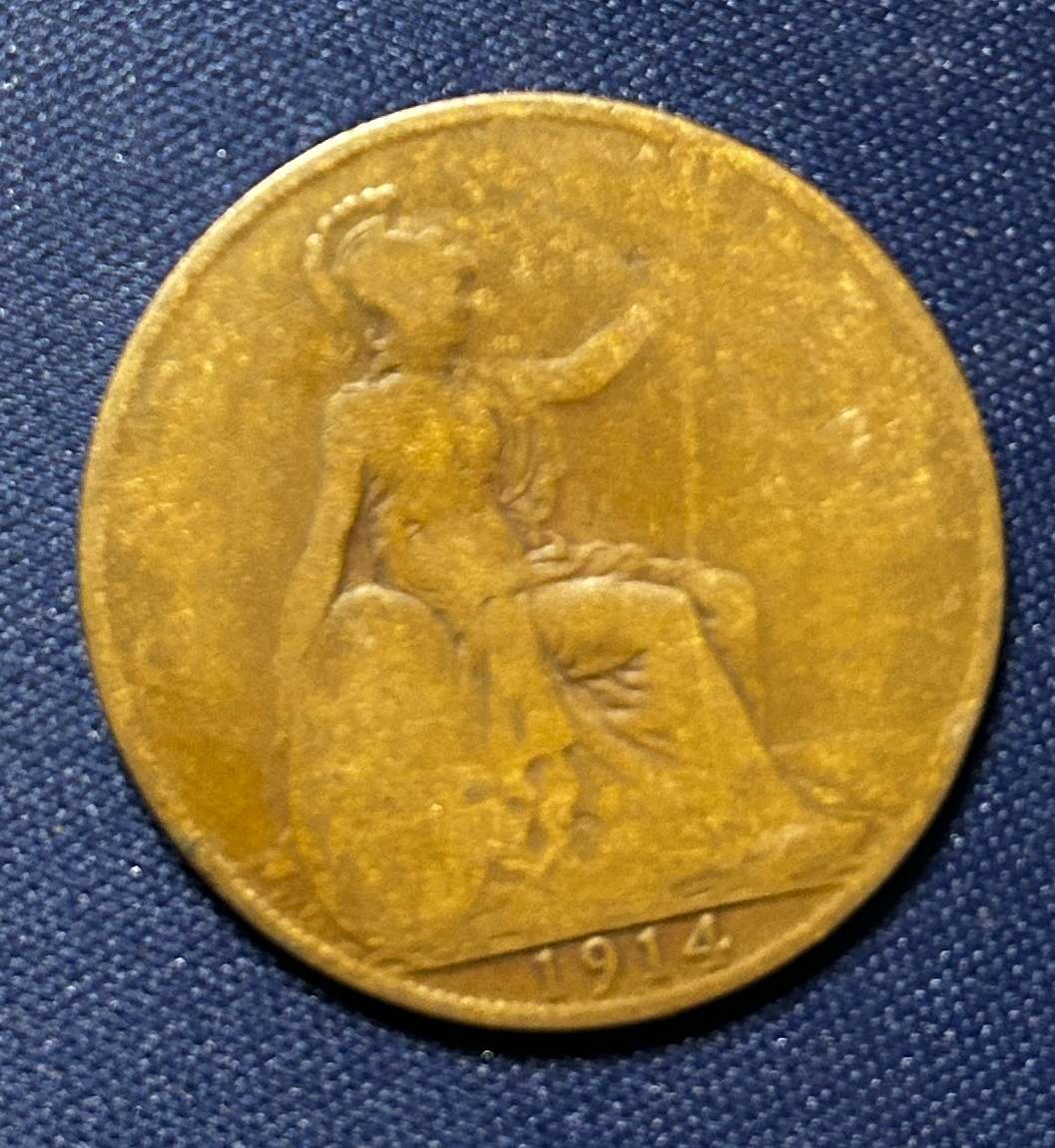 1914 One Penney Georgivs v dei gra:britt:omn:rex fid:def:ind:imp