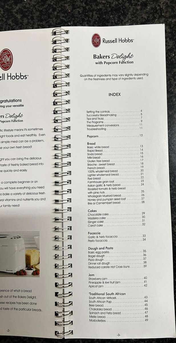 Russell Hobbs bread maker with popcorn function