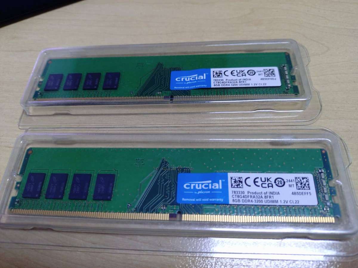 16GB Crucial DDR4-3200 UDIMM RAM (2 x 8GB Set)