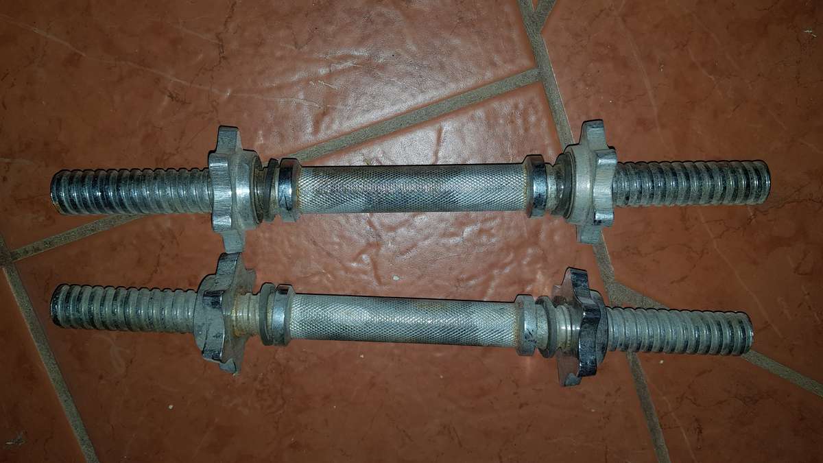 2 x Short Dumbbell Bars, 1 x Long Dumbbell Bar & 8 x 1kg Trojan Dumbbell Discs