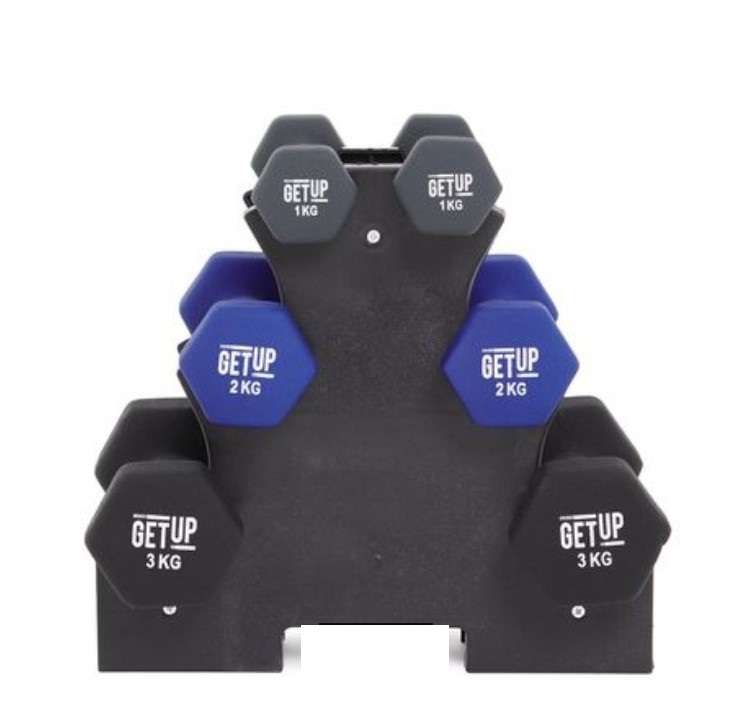 GetUp 12kG Dumbbell Set & Stand