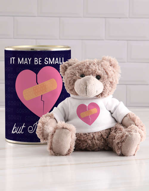 2 x Teddy Bears - It may be small but I'm sorry & I love you this much