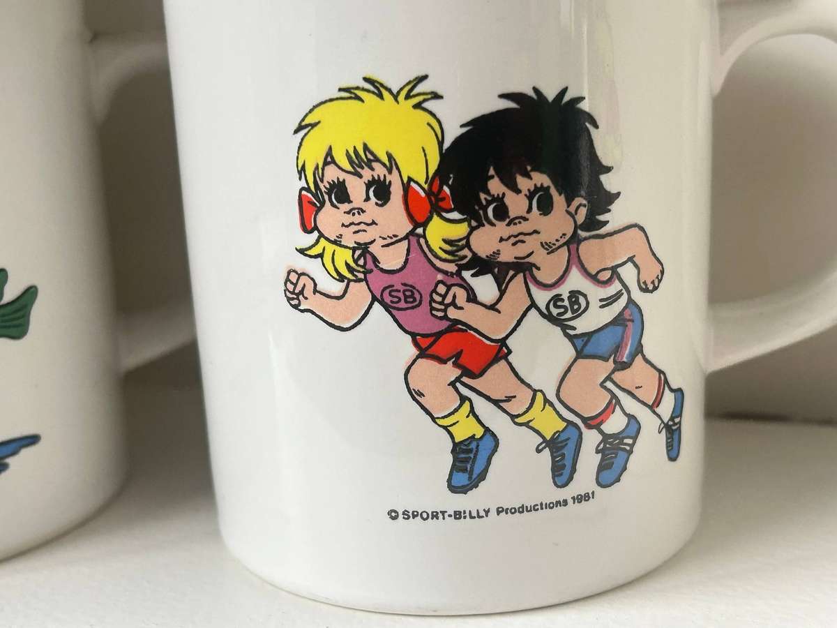 3 x Vintage retro SPORTS BILLY mugs from 1981