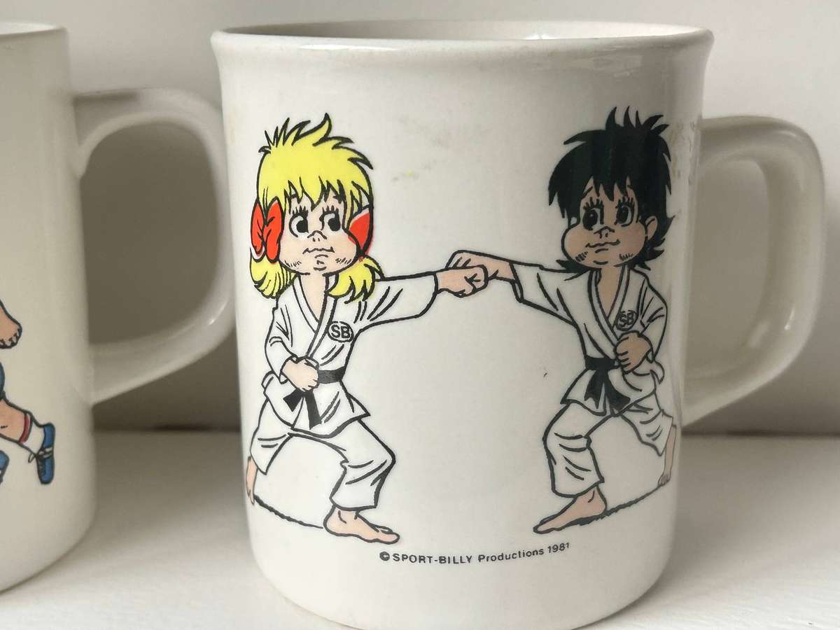 3 x Vintage retro SPORTS BILLY mugs from 1981