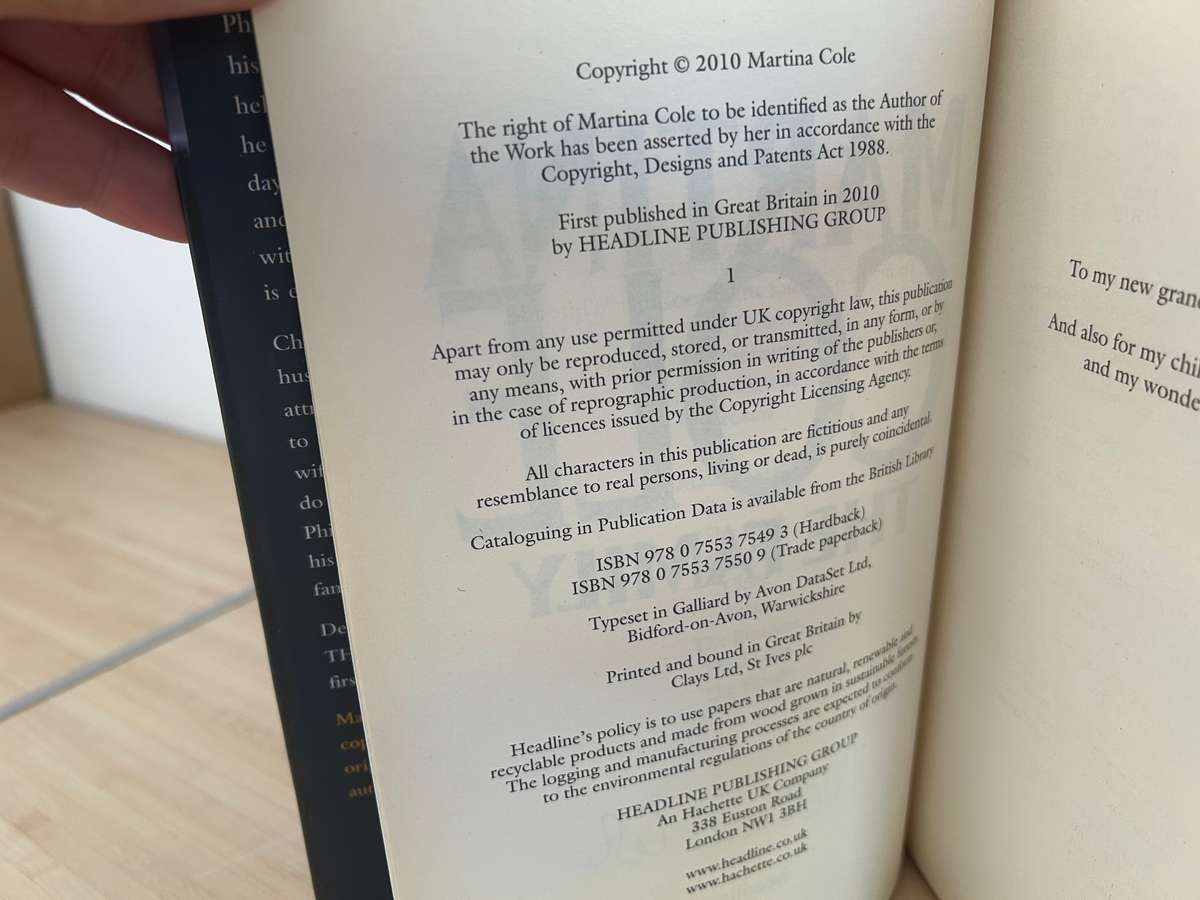 MARTINA COLE - The Family - 1st edition autographed - hard cover version