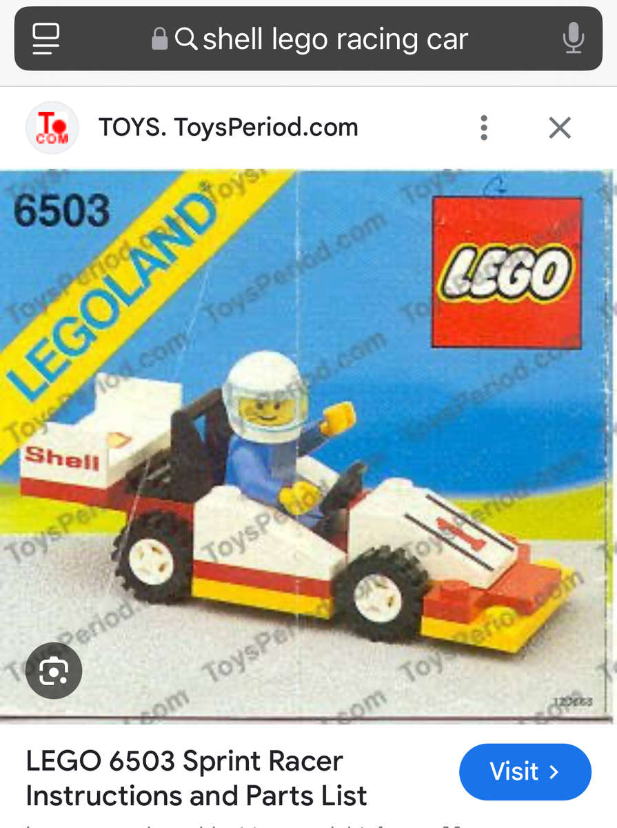 A Vintage LEGO 6503 SHELL RACING Car from 1988