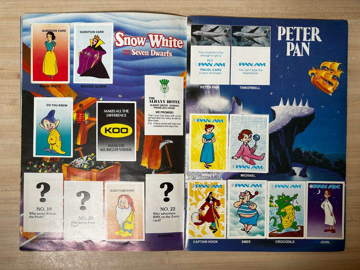rare 1983 South African IT'S DISNEY 83 a Colin Penn Swop Sensation Sticker Album