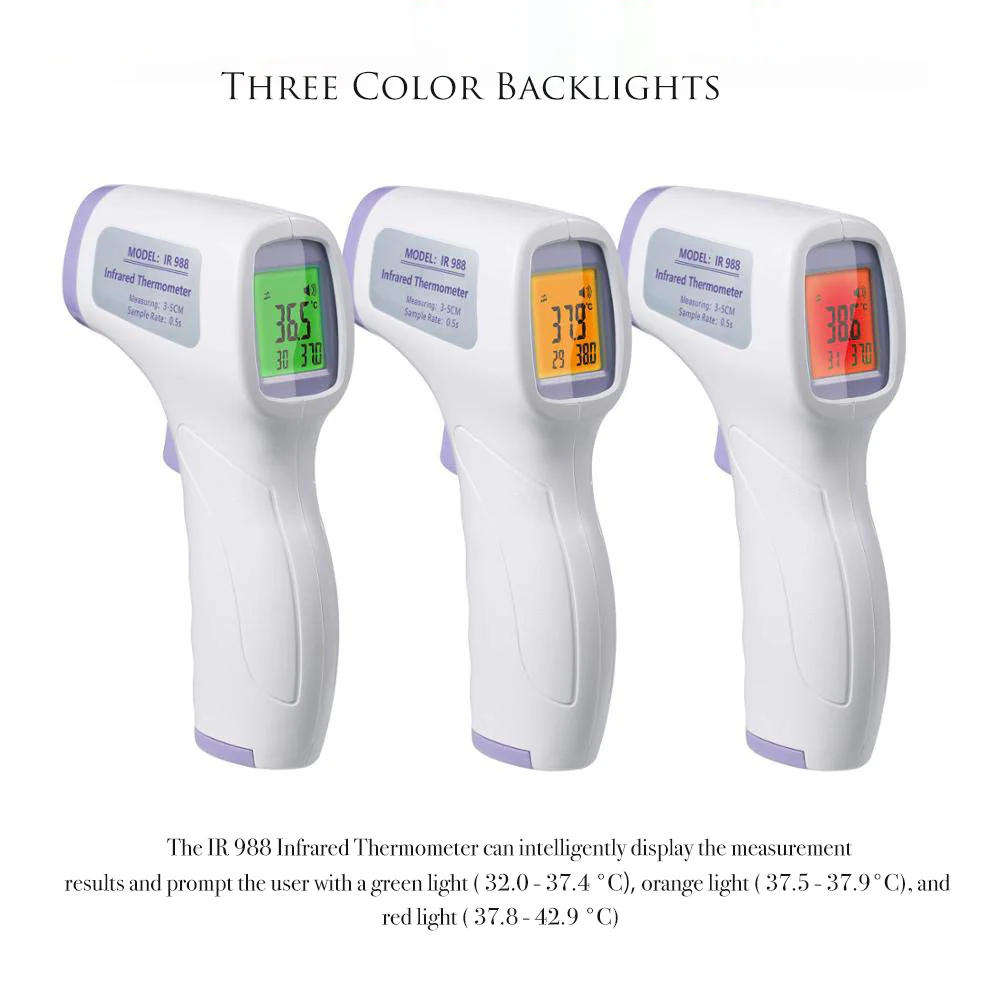 IR 988 Infrared Forehead Touchless Thermometer with Fever Alarm