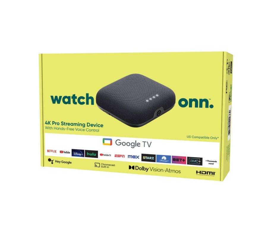 2024 Onn 4K PRO Google 12 Tv OS & Netflix Certified TV Box, All Apps Compatible Plug & Play 3GB Ram