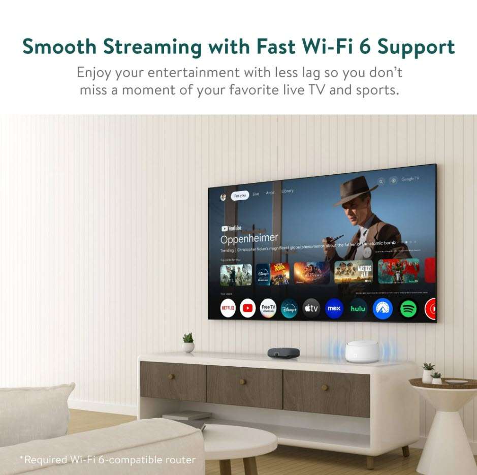 2024 Onn 4K PRO Google 12 Tv OS & Netflix Certified TV Box, All Apps Compatible Plug & Play 3GB Ram