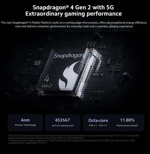 XIAOMI Redmi 12 5G 256GB Polar Blue Mobile Phone Global Rom Android 14  HyperOS