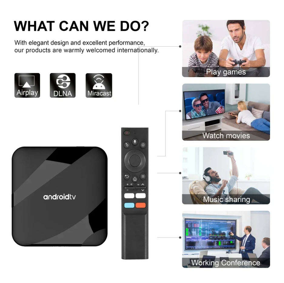Latest Gen Android 14 8K TV98 with 2GB Ram TV Box & ATV OS,  S905W2 Cpu Dual Band WiFi, BT5.2