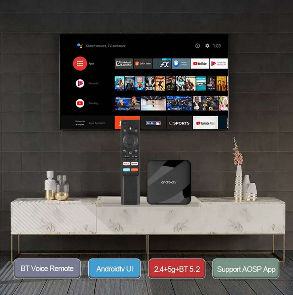 Latest Gen Android 14 8K TV98 with 2GB Ram TV Box & ATV OS,  S905W2 Cpu Dual Band WiFi, BT5.2