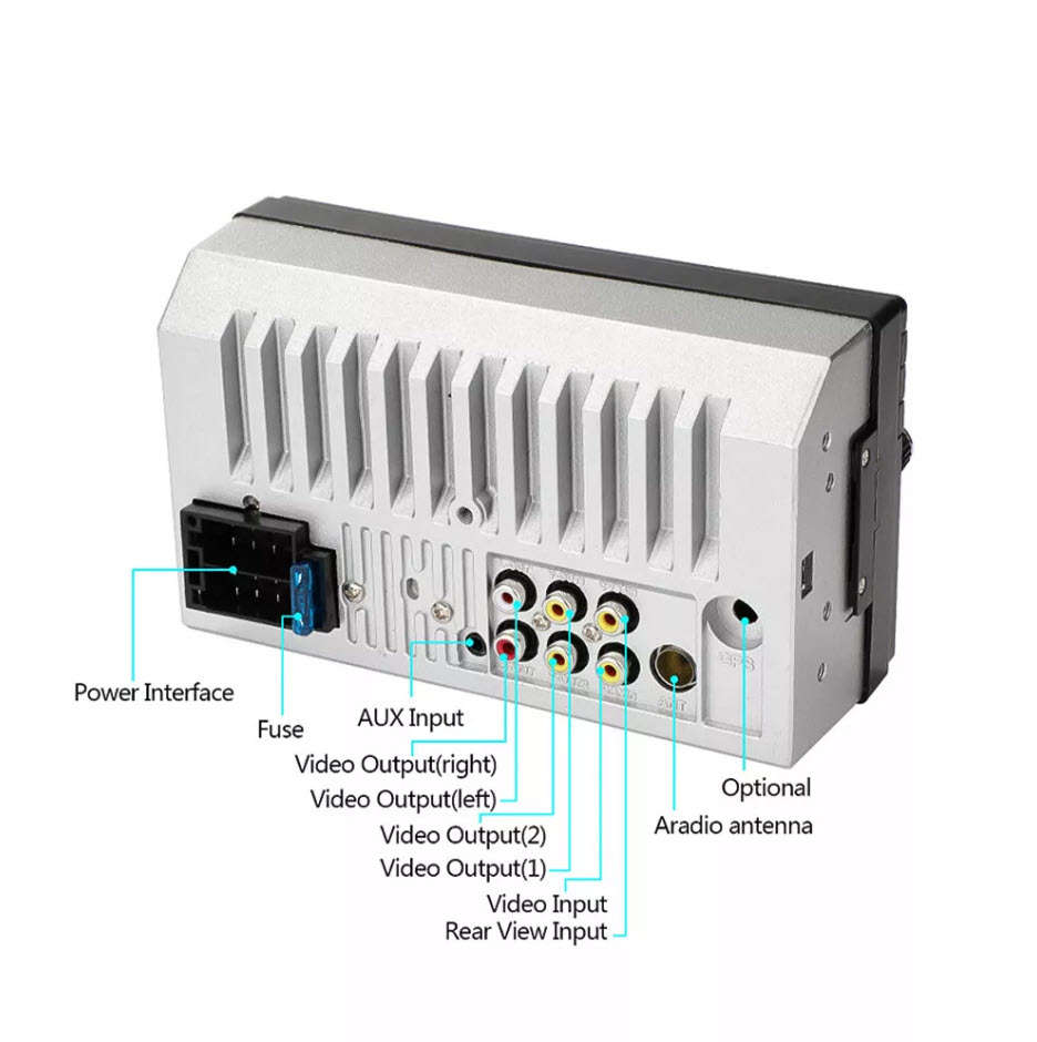 7" Double 2 DIN Car Stereo Radio MP5 Touch Screen Bluetooth FM USB + Rear Camera