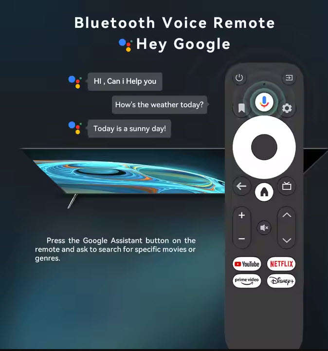 D Color GD1 Android 14 Google TVOS Netflix Disney Certified Google TV Supports 2GB 16GB & 4K