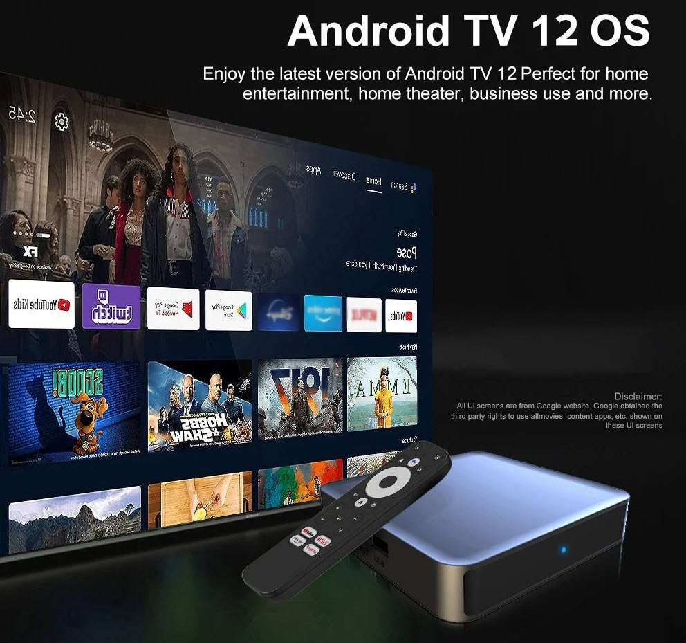 D Color GD2 Android 12 Google Netflix Certified Google TV Box OS Supports 2GB 32GB Storage