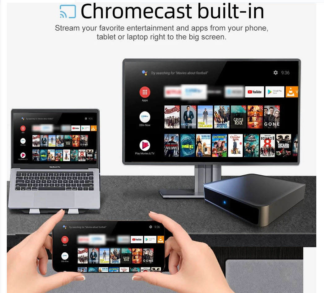 D Color GD2 Android 12 Google Netflix Certified Google TV Box OS Supports 2GB 32GB Storage