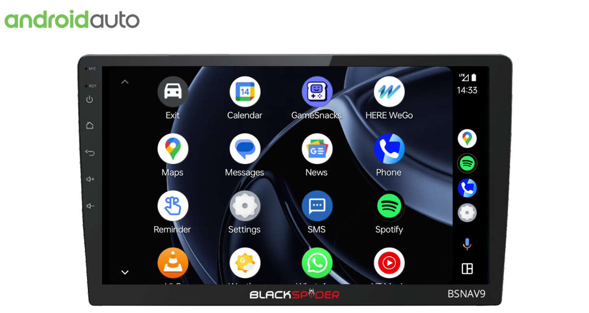 Blackspider  Android BSNAV9 9 Inch Wireless Apple CarPlay Android Auto Radio FREE reverse CAM