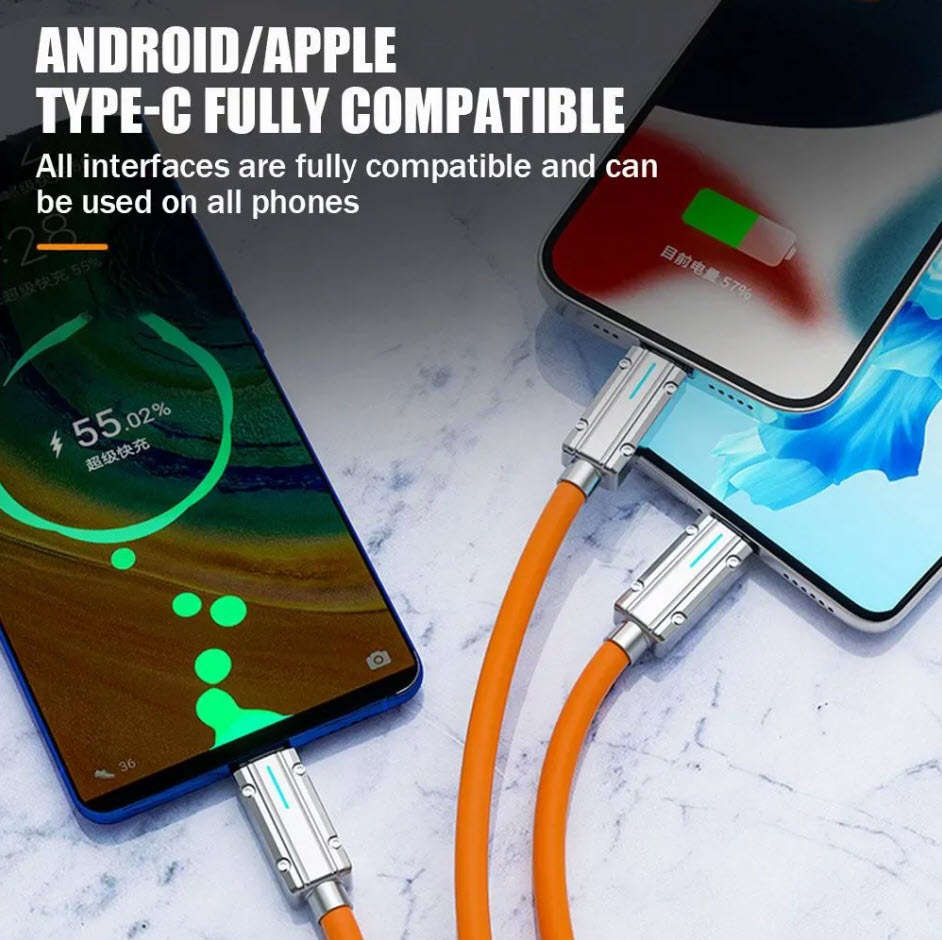 6A 120W USB Two-to-three Super Fast Charging Data Cable Efficient Convenient Multi Quick Charge