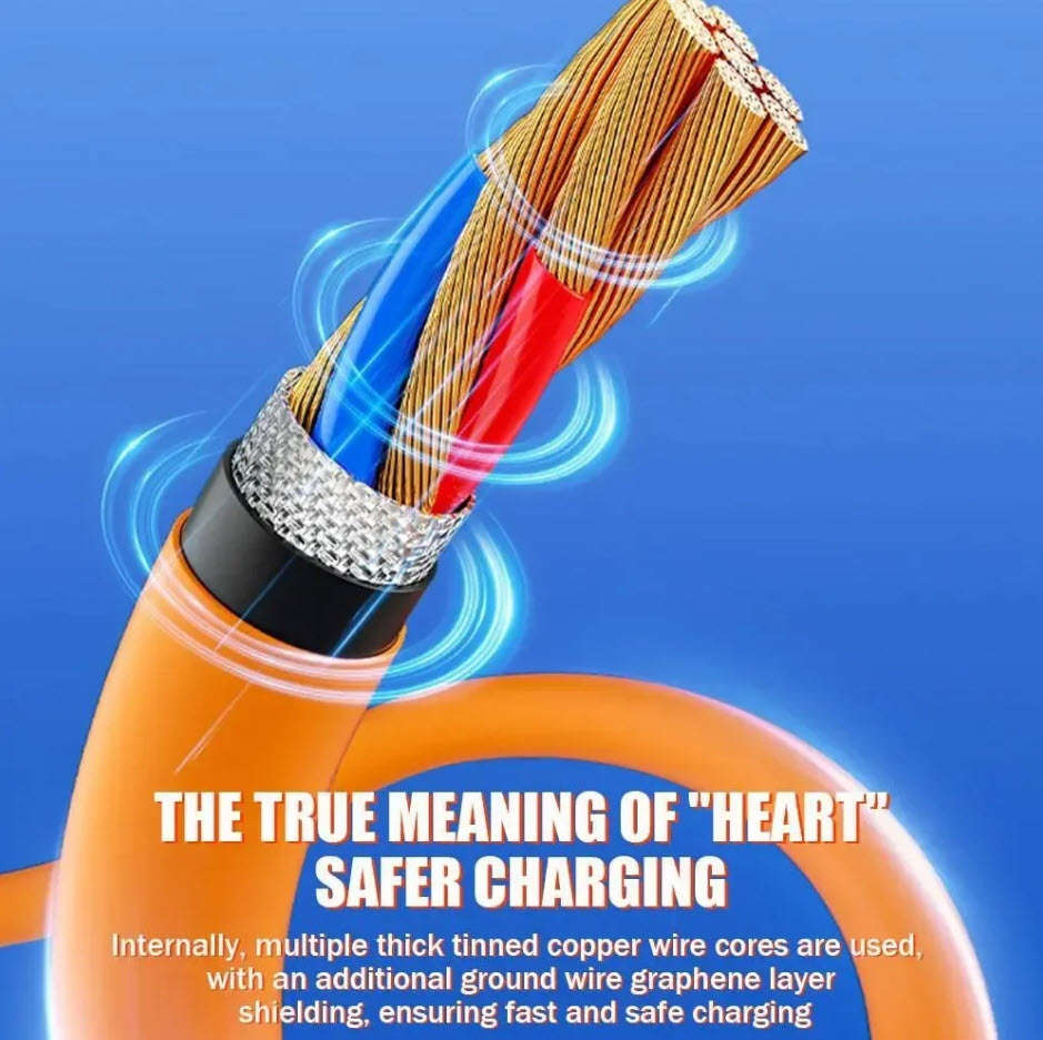 6A 120W USB Two-to-three Super Fast Charging Data Cable Efficient Convenient Multi Quick Charge