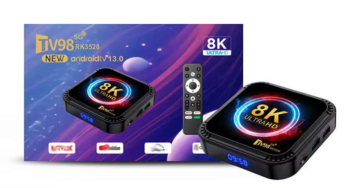 TV98 2+32G ATV 8K Smart TV Box Android 13 RK3528 Quad-core 2.4G&5G Dual Band Wifi+BT5.0 Media Player