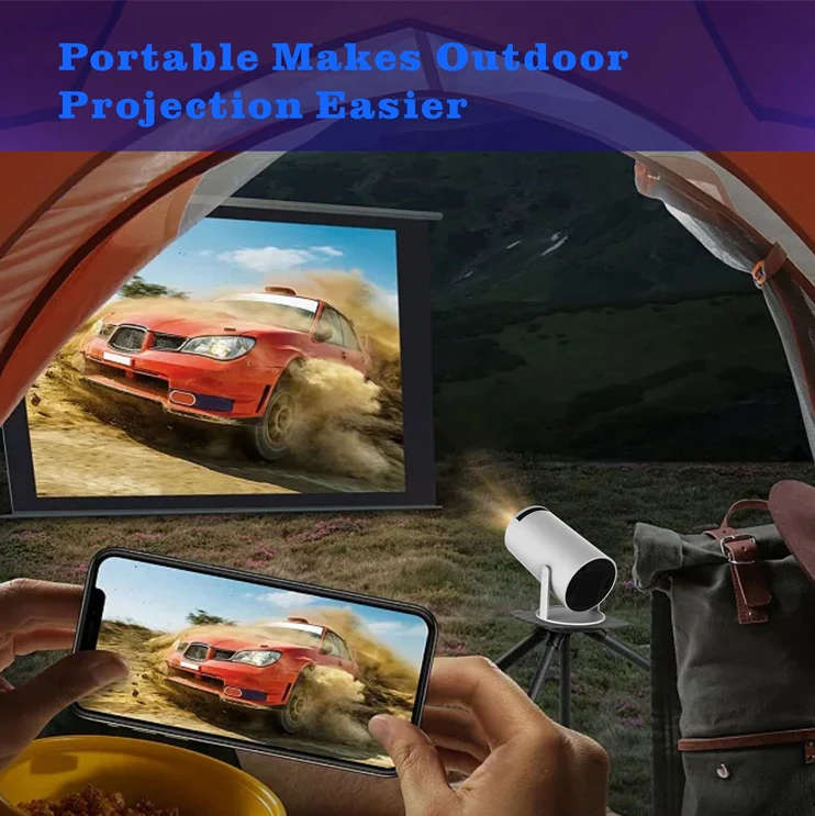 HY300 Smart Portable Projector Android 11.0 System 120 Lumen Wi-Fi 6E