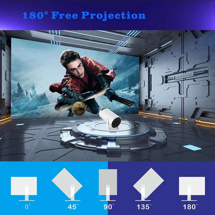 HY300 Smart Portable Projector Android 11.0 System 120 Lumen Wi-Fi 6E