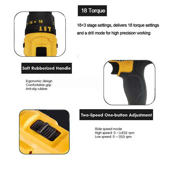 Cordless Lithium Battery Electric Drilling Screwdriver Bits Set Q-Gj011