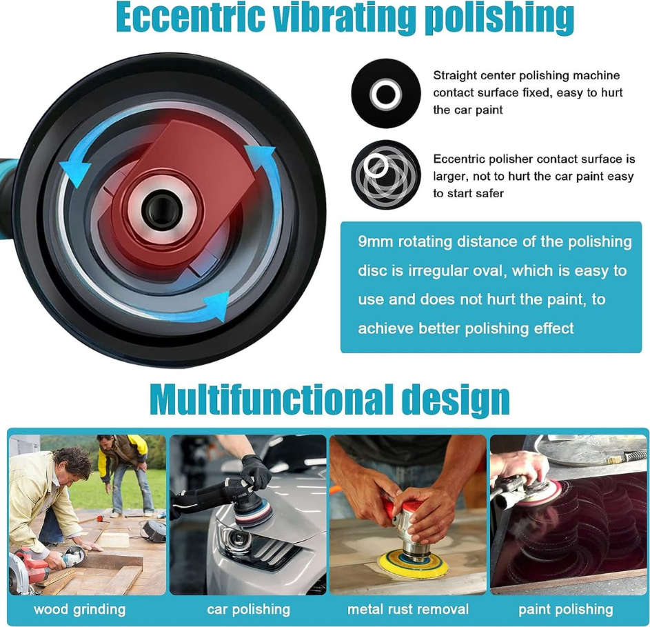 Cordless Eccentric Car Polishing Machine 8 Speed Levels Adjustable 1250W