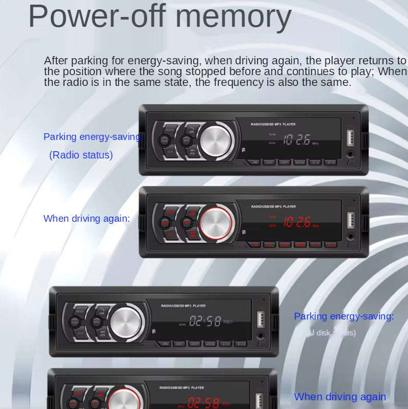 Digimark Single Din Car Radio MP3 Player Auto Bluetooth Wireless FM Radio Music Player