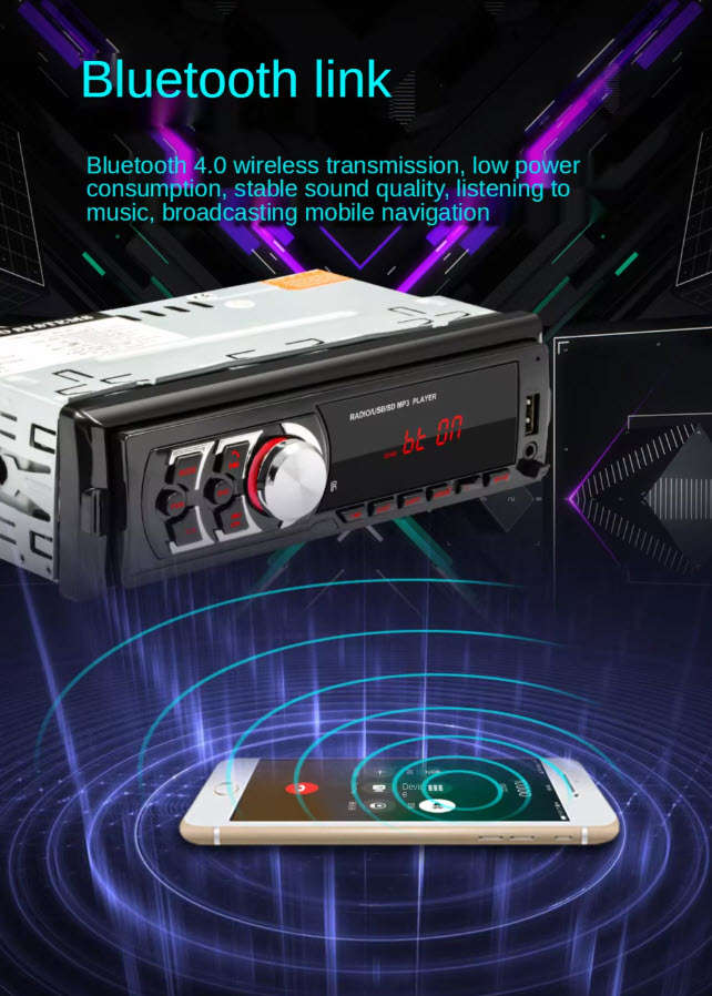 Digimark Single Din Car Radio MP3 Player Auto Bluetooth Wireless FM Radio Music Player