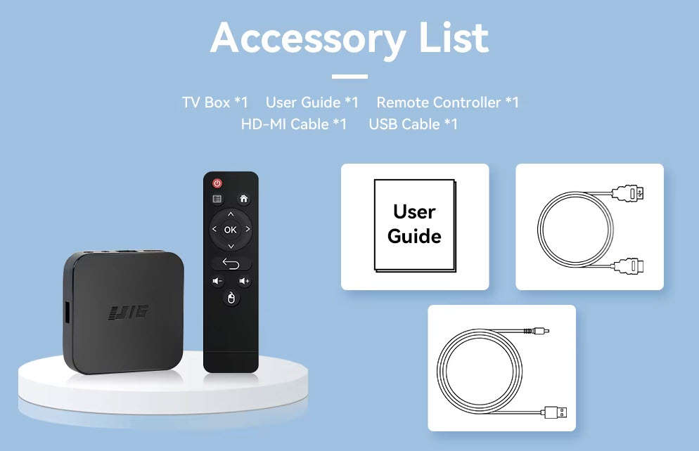 Latest Gen Android 10 TVOS 4K U16  Plus 2GB Ram with 16GB Rom Quad Core Cpu 5G WiFi, BT5.2 Tv Box