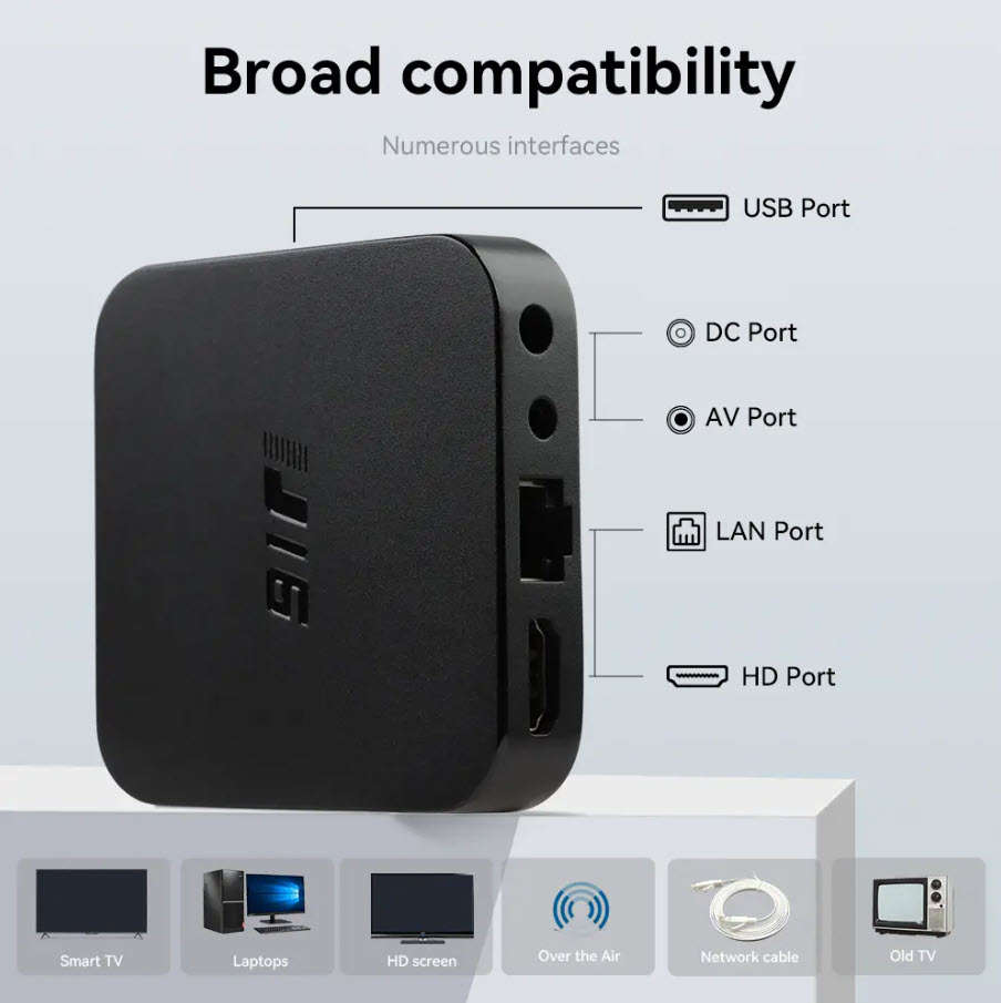 Latest Gen Android 10 TVOS 4K U16  Plus 2GB Ram with 16GB Rom Quad Core Cpu 5G WiFi, BT5.2 Tv Box