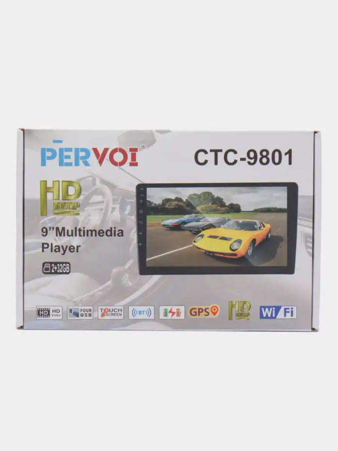 Pervoi 9 inch CTC9801 HD1080 Touch Screen Car Radio Android 64GB+4GB Stereo FM RADIO Bluetooth WIFI