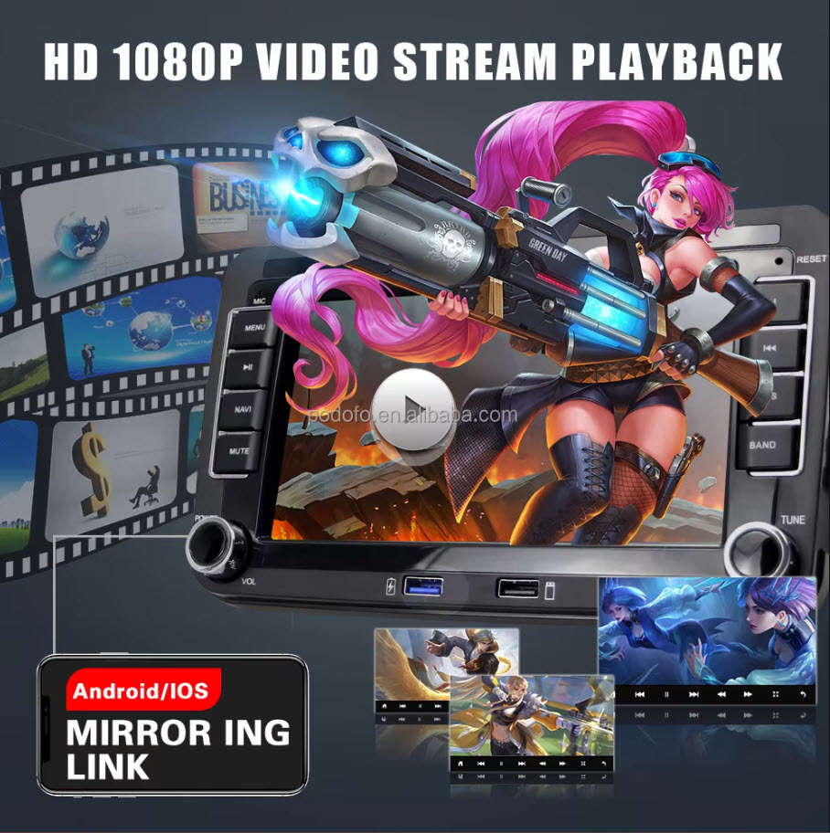 VW/Golf 5/6/Touran/Passat/Jetta Double Din Android Car Radio 7" Autoradio WIFI GPS USB