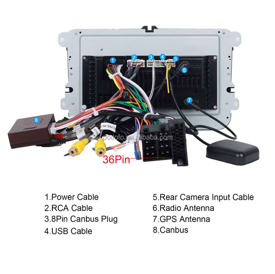 VW/Golf 5/6/Touran/Passat/Jetta Double Din Android Car Radio 7" Autoradio WIFI GPS USB