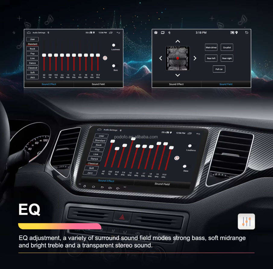 9'' Android Car Radio2+64G CarPlay Android Auto Car Stereo with GPS WIFI FM RDS For VW/Skoda/Golf