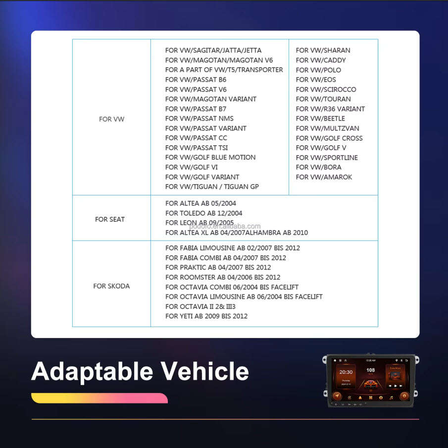 9'' Android Car Radio2+64G CarPlay Android Auto Car Stereo with GPS WIFI FM RDS For VW/Skoda/Golf