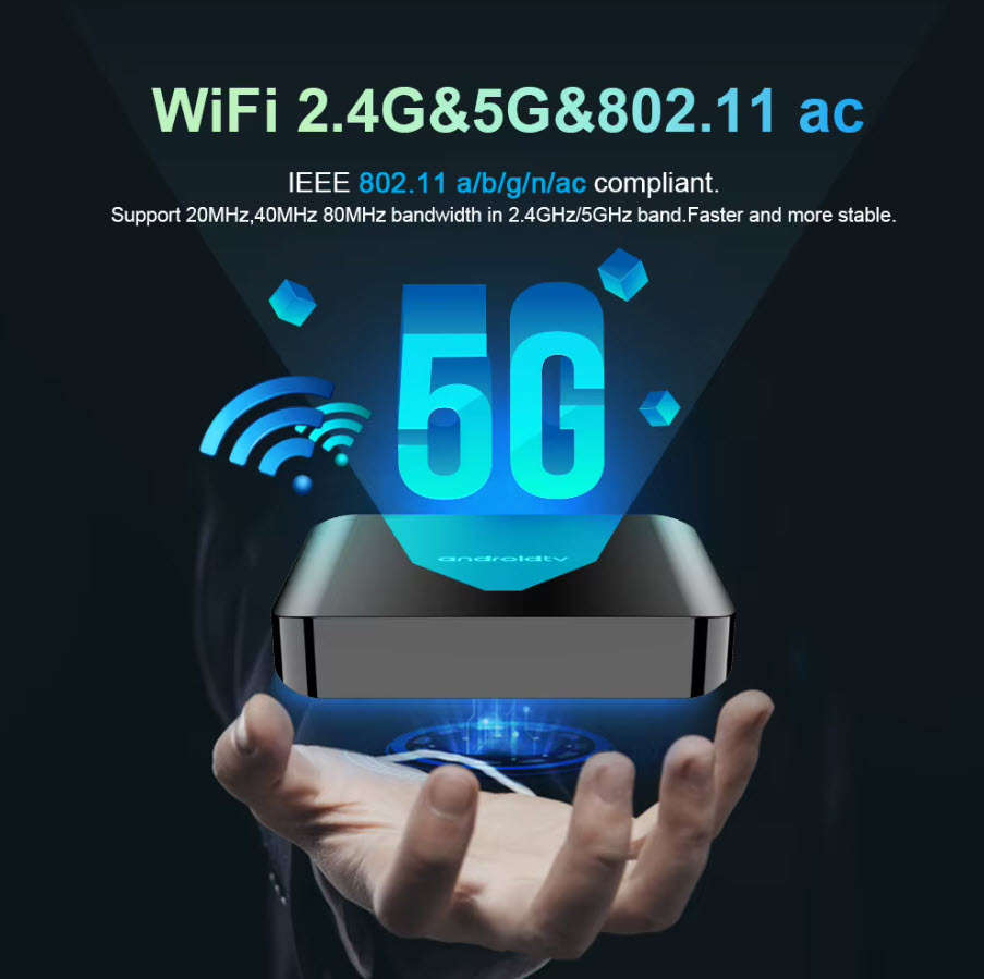 Latest Gen Android 14 8K TV98 with 2GB Ram TV Box & ATV OS,  H313 Cpu Dual Band WiFi, BT5.2