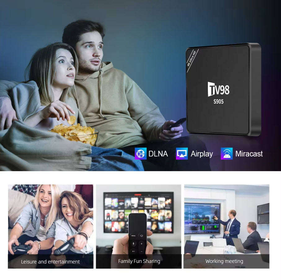 Android 15 Tv98 S905 Tv Box with Wi-Fi 6e Ultra Fast Wi-Fi speed