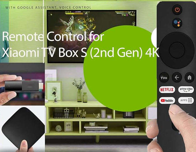 Remote Control for Xiaomi TV Box S (2nd Gen) 4K, Replacement Remote Control for Mi Box S 2nd Gen