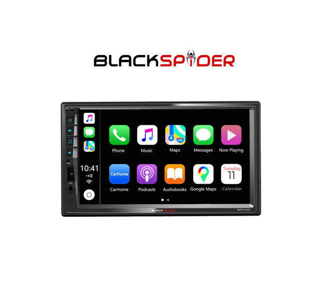 BlackSpider BSDD1310LB 2Din Bluetooth Wired Apple Carplay Android Auto Radio