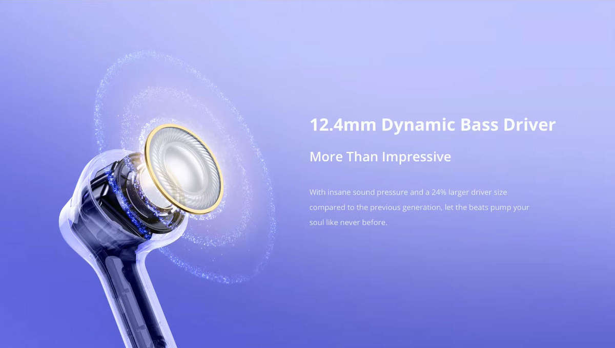 Realme Buds Purple BT in Ear Earbuds,4 Mic, AI ENC 4 Calls,48 Hours Playback with  Fast Charging