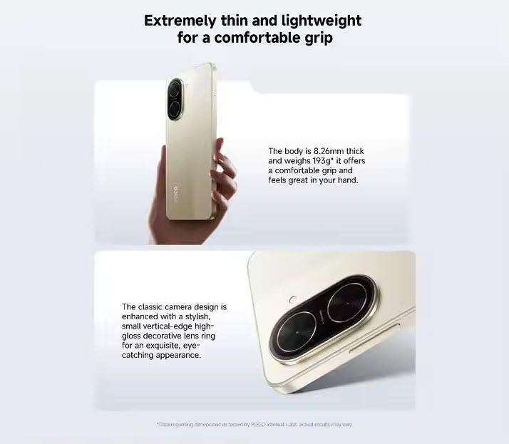 Desert Gold Xiaomi Poco C71 128GB Mobile Phone 120hz Screen Global Version