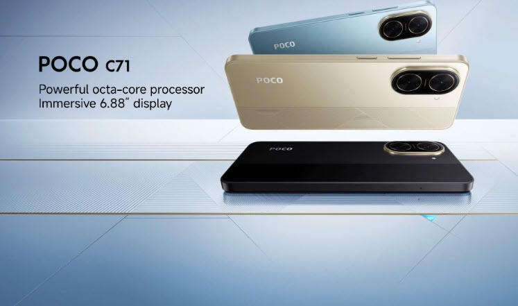 Desert Gold Xiaomi Poco C71 128GB Mobile Phone 120hz Screen Global Version