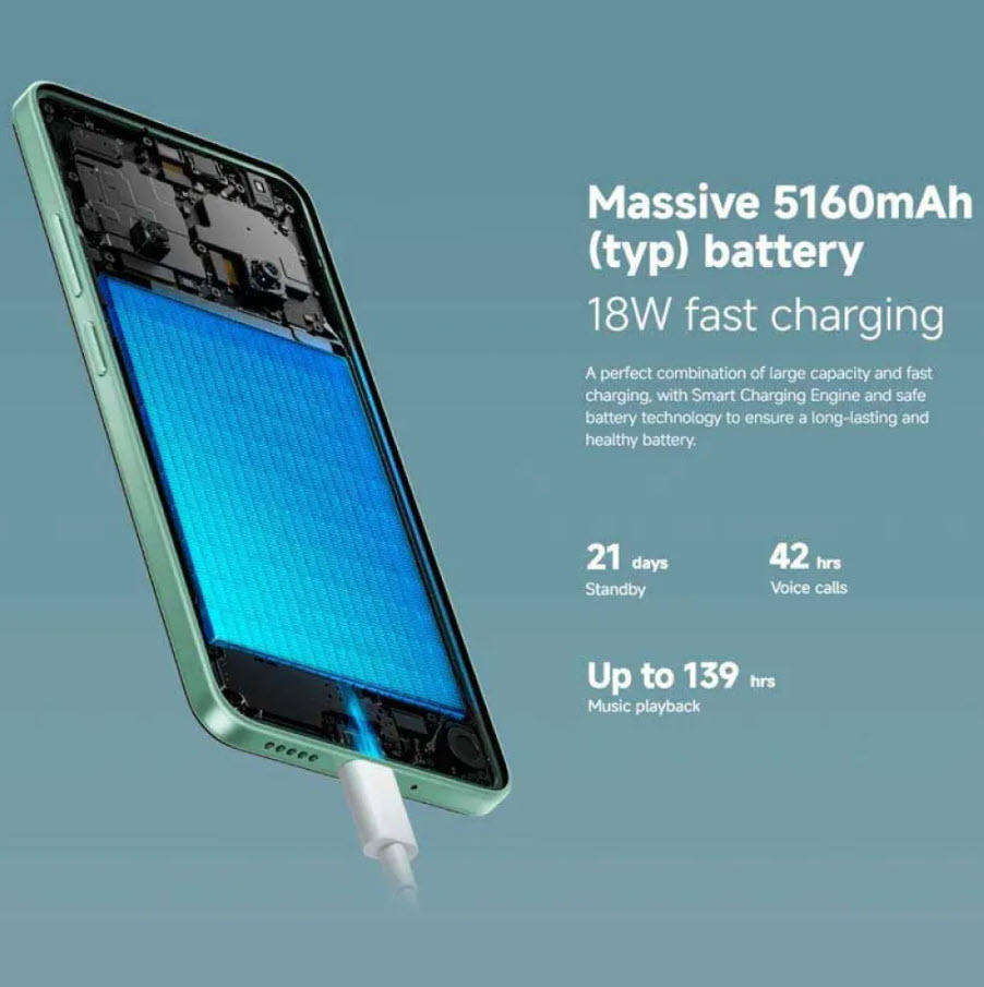 Xiaomi POCO C75  Black-Smartphone 6+128GB,  Immersive 6.88" 120Hz display,  5160mAh battery